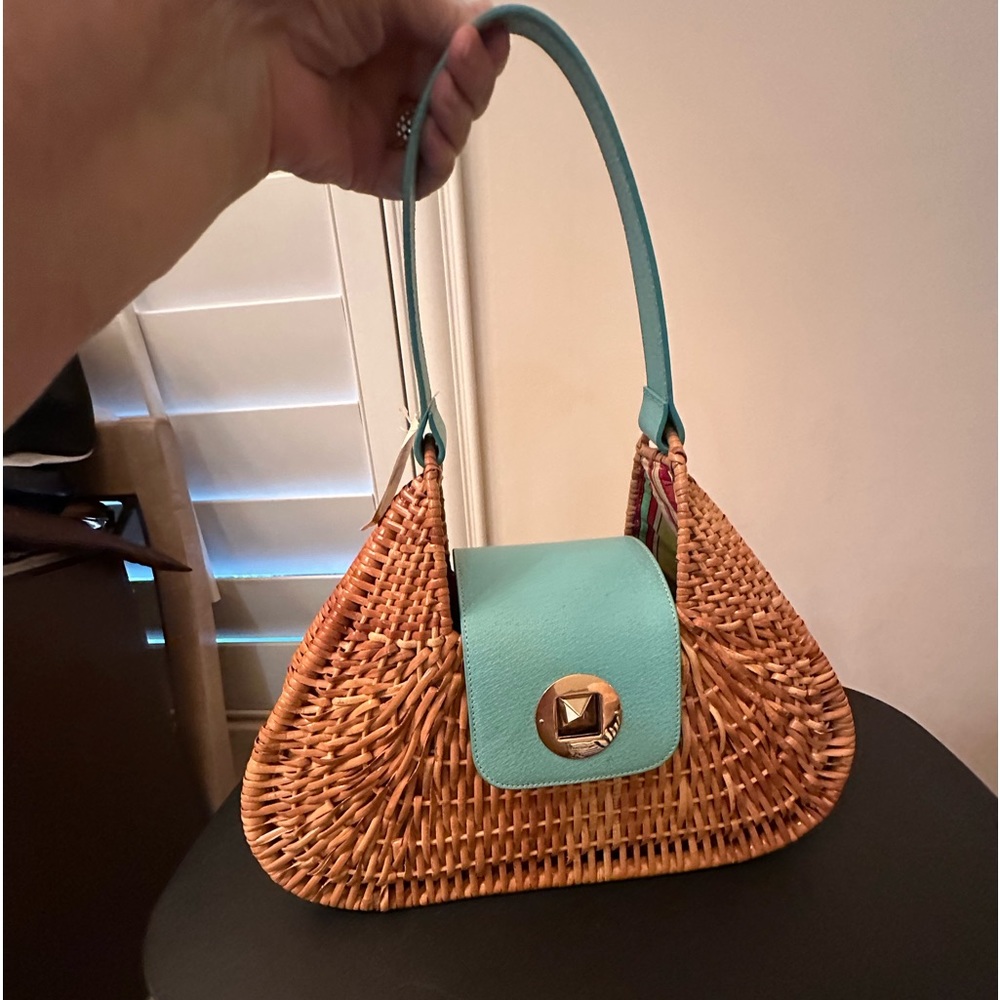 Kate Spade leather and rattan handbag
